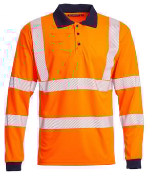 picture of Blackrock Hi-Vis Eco Long Sleeve Polo Shirt - Orange - RDO-EC805