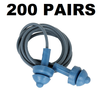 Picture of Fully Detectable Re-Useable Earplugs - 2 Flange - Corded - Box of 200 - [DT-410-P20-S101-X18]