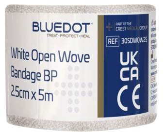 picture of Blue Dot White Open Wove Bandage 2.5cm x 5m - [CM-30SDWOW25]