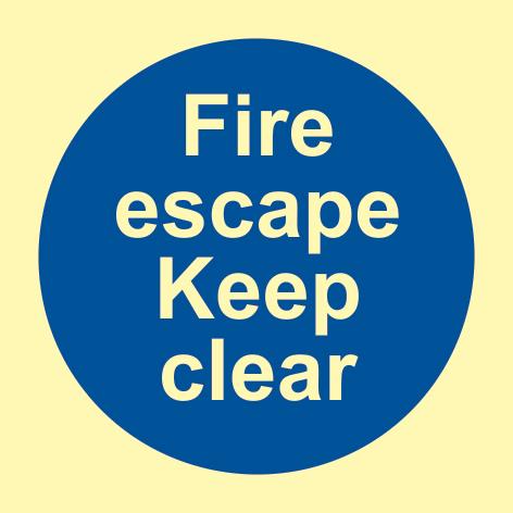 picture of Spectrum Fire Escape Keep Clear – PHO 100 x 100mm – [SCXO-CI-17138]