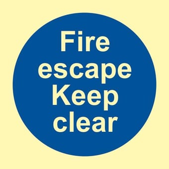 picture of Spectrum Fire Escape Keep Clear – PHO 100 x 100mm – [SCXO-CI-17138]