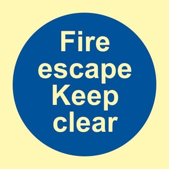 Picture of Spectrum Fire Escape Keep Clear - PHO 100 x 100mm - [SCXO-CI-17138]