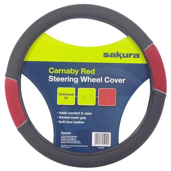 Picture of Sakura Carnaby Steering Wheel Cover - Red - [SAX-SS1446]