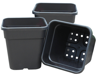 picture of Garland 25cm Square Tom Pots Black - Pack of 3 - [GRL-G254B]