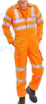 picture of Beeswift Hi-vis Railspec Coverall - Orange - Tall Leg - BE-RSCT