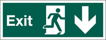 picture of Exit Pointing South Sign LARGE - 600 x 200Hmm  - Rigid Plastic - [AS-SA40-RP]