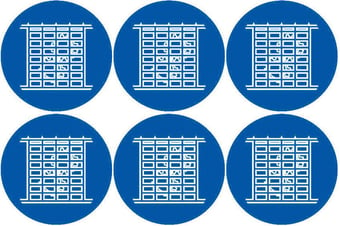 picture of Safety Labels - Guards Symbol (24 pack) 6 to Sheet - 75mm dia - Self Adhesive Vinyl - [IH-SL51-SAV]