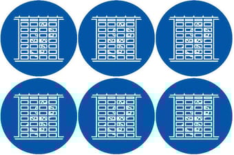 picture of Safety Labels - Guards Symbol (24 pack) 6 to Sheet - 75mm dia - Self Adhesive Vinyl - [IH-SL51-SAV]