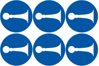 picture of Safety Labels - Sound Symbol (24 pack) 6 to Sheet - 75mm dia - Self Adhesive Vinyl - [IH-SL55-SAV]