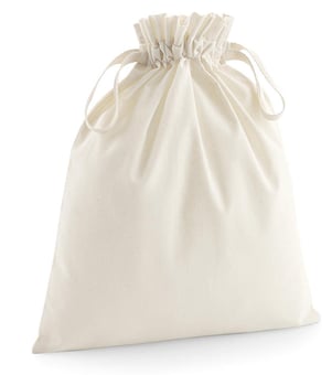 Westford Mill Organic Cotton Draw Cord Bag - Natural White - [BT-W118-NAT]