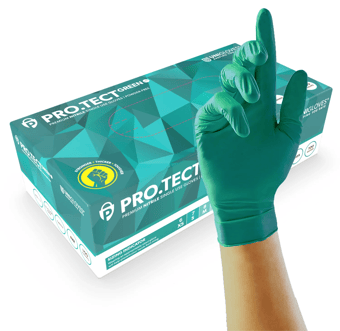 Picture of Unigloves PRO.TECT Green Heavy Duty Nitrile Gloves - Box of 50 Pairs - UGL-P-GA008