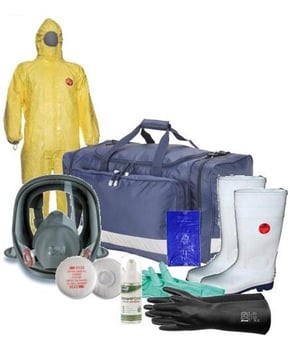 Picture of PROFESSIONAL Odour Free Comprehensive Ebola Clean Up Safety Kit In Spacious Work Bag - With Full Face Mask - IH-EBOLAKIT-ODFREE-COMPRE
