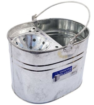 Picture of Galvanized Metal Mop Bucket - With Fixed Mop Sieve - 14 Ltr Capacity - [NT-22036C]