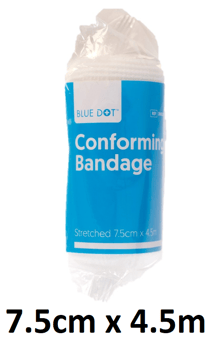 picture of Blue Dot Conforming Bandage 7.5cm x 4.5m - Pack of 10 - [CM-30BDC075]