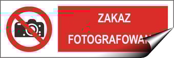 picture of Polish Safety Sign - Zakaz Fotografowania / Cameras Prohibited - 300 X 100Hmm - Self Adhesive Vinyl - [IH-PL04-SAV]