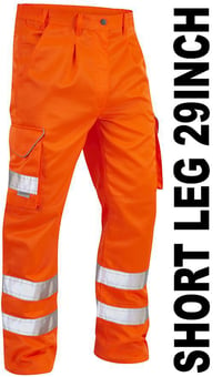 picture of Hi-Vis Orange Short Leg Bideford Poly/Cotton Cargo Trouser - LE-CT01-O-SHO