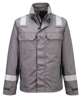 Picture of Portwest FR609 - Bizflame Work Chemical Resistant FR Jacket - Grey - PW-FR609GRR