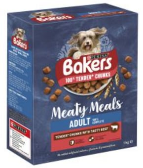 picture of Bakers Meaty Meals Adult Beef Dry Dog Food 1kg - [BSP-778782]
