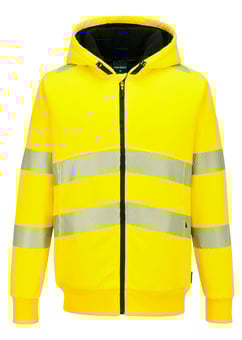 picture of Portwest PW321 - PW321 Hi-Vis Zipped Winter Hoodie - Yellow - PW-PW321YER