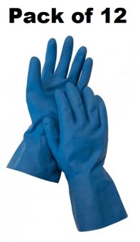 picture of Metal Detectable Natural Blue Rubber Gloves - Pack of 12 Pairs - DT-467-S881-X64