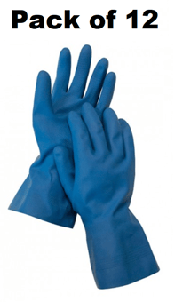picture of Metal Detectable Natural Blue Rubber Gloves - Pack of 12 Pairs - DT-467-S881-X64 - (DISC-R)