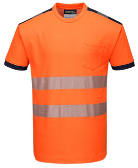 Picture of Portwest - PW3 Hi-Vis T-Shirt Orange/Navy - PW-T181ONR
