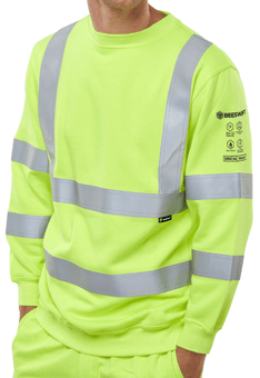 picture of Beeswift ARC Compliant Hi Vis Sweatshirt Saturn Yellow - BE-CARC8SY