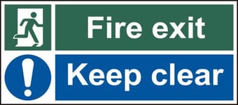 picture of Spectrum Fire exit Keep clear – SAV 450 x 200mm - SCXO-CI-12132