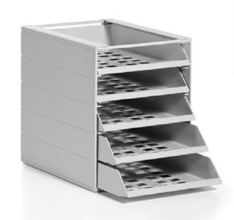 picture of Durable - Grey Idealbox Basic 5 Storage Trays for Documents - 250 x 322 x 332 mm - [DL-1712003050]