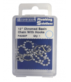 Picture of 12" Chrome Basin Chain With Hooks - Pack of 5 -  CTRN-CI-PA350P