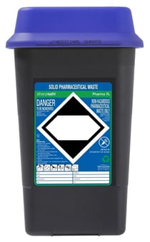 Picture of Sharpsafe Recycled Sharps Bin - Blue Lid - 7L - Box Deal of 50 - [IH-VC-51125440]