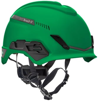 picture of MSA V-Gard H1 Trivent - Green Helmet With Fas-Trac III - Vented - [MS-10194786] - (NICE)