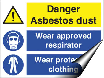 picture of Danger Asbestos Dust Sign - 400 X 300Hmm - Self Adhesive Vinyl - [AS-MA319-SAV]