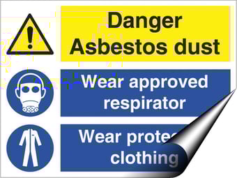 Picture of Danger Asbestos Dust Sign - 400 X 300Hmm - Self Adhesive Vinyl - [AS-MA319-SAV]