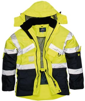 Picture of Portwest - Yellow/Navy Hi Vis 2-Tone Breathable Jacket - PW-S760YNR