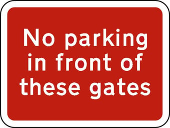 Picture of Spectrum 600 x 450mm Dibond ‘No Parking In Front Of These Gates’ Road Sign - Without Channel - [SCXO-CI-13101-1]