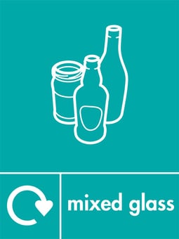 Picture of Recycling Signs - Mixed Glass - 300 X 400Hmm - Rigid Plastic - [AS-WR30-RP]