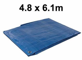 picture of Blue Tarpaulin - 4.8 x 6.1m - UV Treated - Rust Resistant Grommets - [SI-675091]