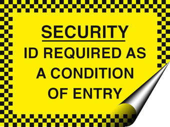 picture of Security ID Required as a Condition of Entry Sign - 400 x 300Hmm - Self Adhesive Vinyl - [AS-SEC4-SAV]