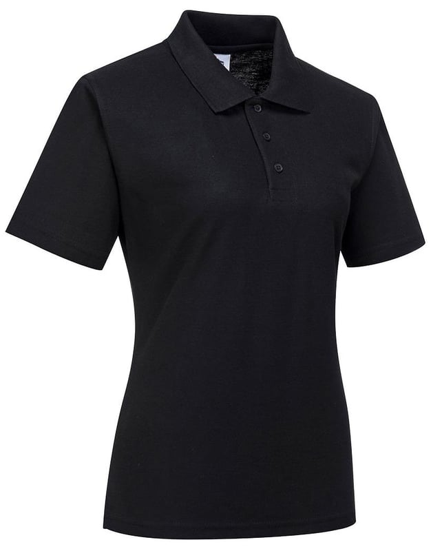 picture of Portwest - Naples Ladies Polycotton Polo Shirt - Black - PW-B209BKR