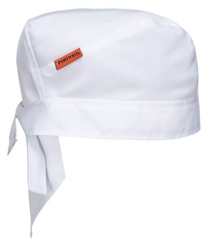 picture of Portwest Chefswear MeshAir Pro Bandana - White - One Size - [PW-S904WHT]