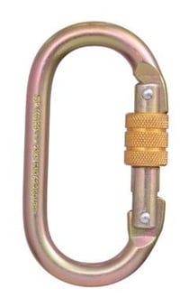 Picture of JSP FAR0902 Steel Screw Gate Karabiner - Galvanised Yellow/Gold - 18mm - EN362 - [JS-FAR0902]