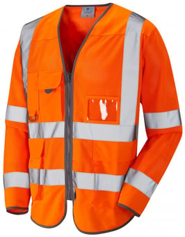 Picture of Burrington - Long Sleeved Orange Coolviz Hi-Vis Superior Waistcoat - LE-S20-O