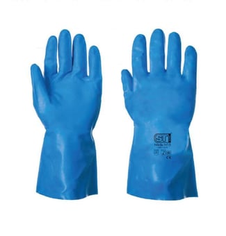 Picture of Supertouch Nitrile N15 Extra Tough Flock Lined Chemical Protection Blue Gloves - Pair - ST-12311