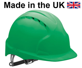 picture of JSP - The New EVO 3 Green Safety Helmet Vented - Standard Peak & Slip Ratchet Harness - [JS-AJF160-000-300] - (HY)