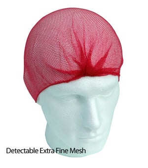 picture of Detectable Extra Fine Mesh Hairnets - Red - Pack of 100 - [DT-440-T021-P03-X11]