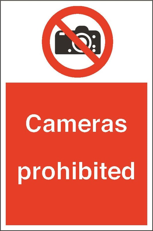 picture of Cameras Prohibited Sign - 400 x 600Hmm - Rigid Plastic - [AS-PR159-RP]