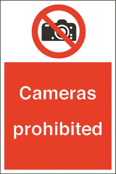 Picture of Cameras Prohibited Sign - 400 x 600Hmm - Rigid Plastic - [AS-PR159-RP]