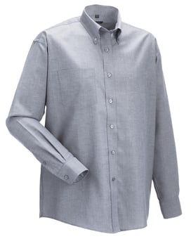 Picture of Russell Collection Men's Silver Long Sleeve Easy Care Oxford Shirt - BT-932M-SLV