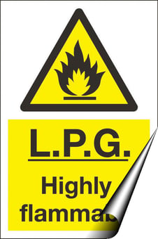 Picture of L.P.G. Highly Flammable Sign - 200 x 300Hmm - Self Adhesive Vinyl - [AS-WA66-SAV]